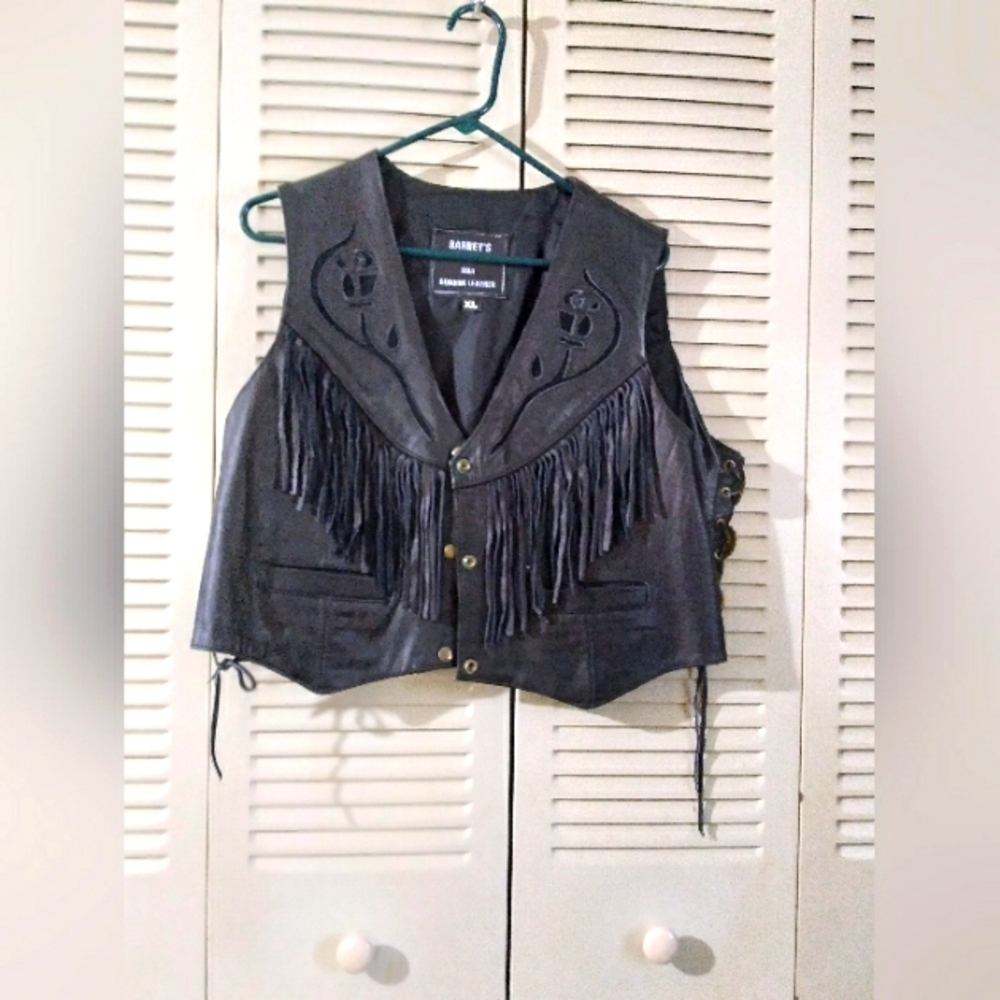 Vintage Barney's XL women's leather vest
